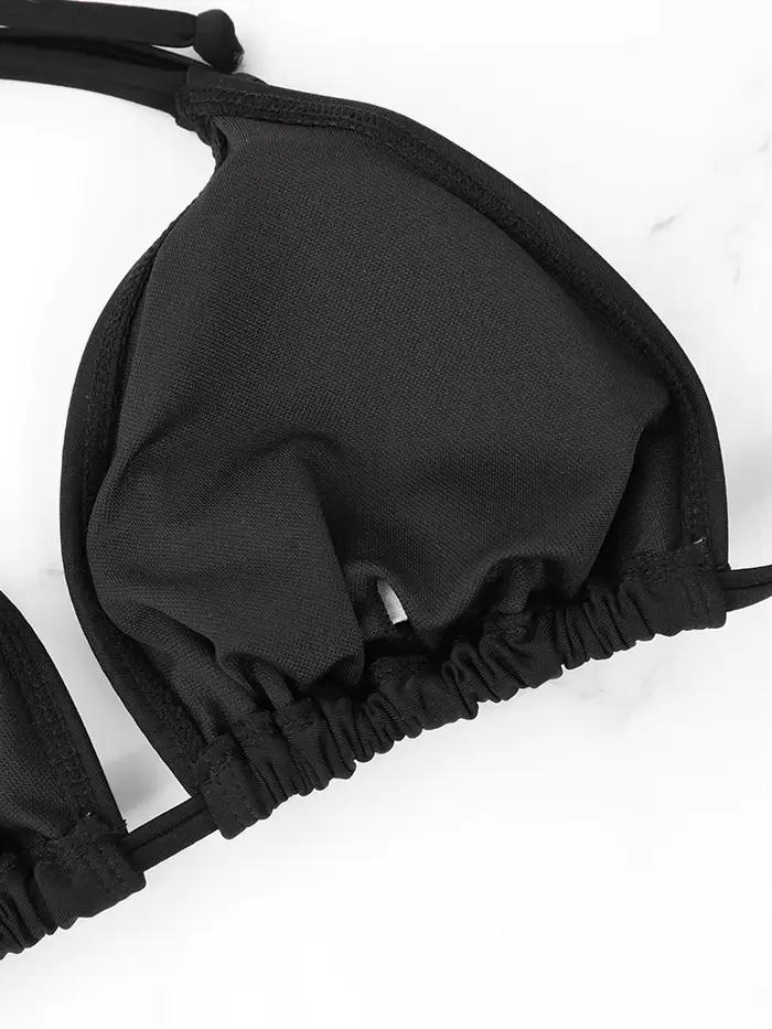 1 ks Dámsky sexy bikini top plavky letná pláž Jednofarebný štýl s ramienkami na krk Bareback popruh B