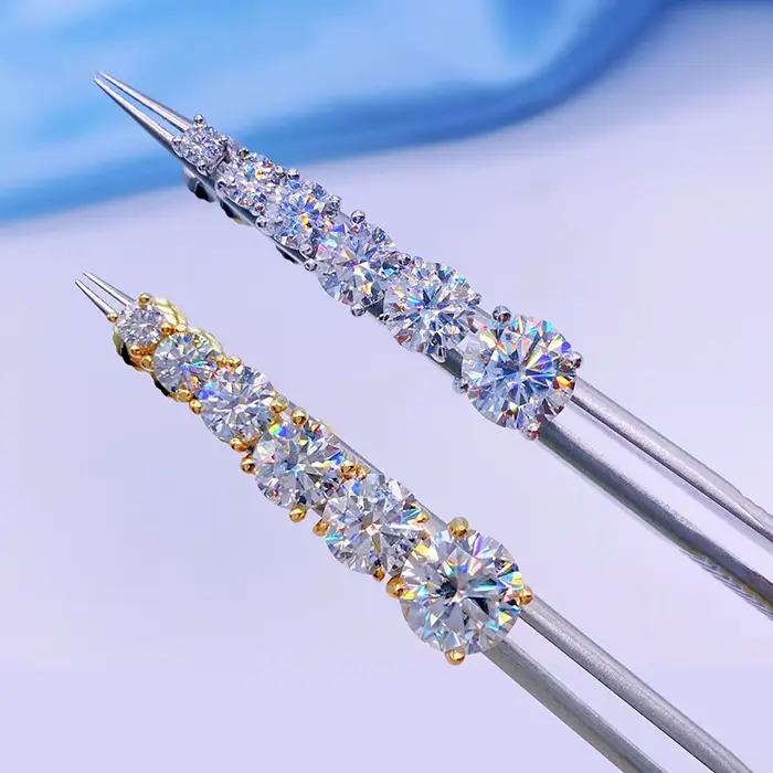 Diamantové náušnice Moissanite pre ženy