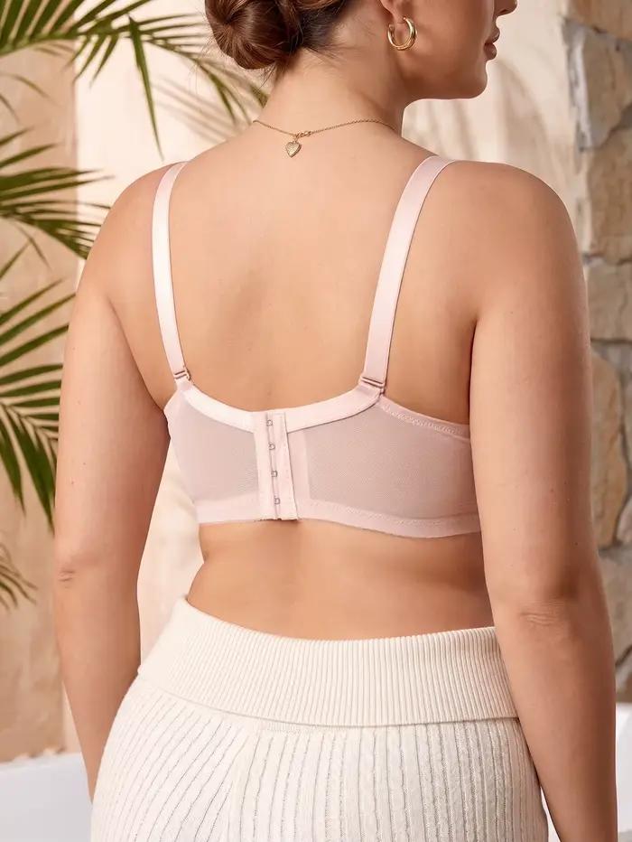 Soutien-gorge Grande Taille en Dentelle pour Femme, Sans Armature, Non Doublé, avec Soutien Latéral, Effet Liftant Anti-Affaissement, Bretelles Réglables, Respirant