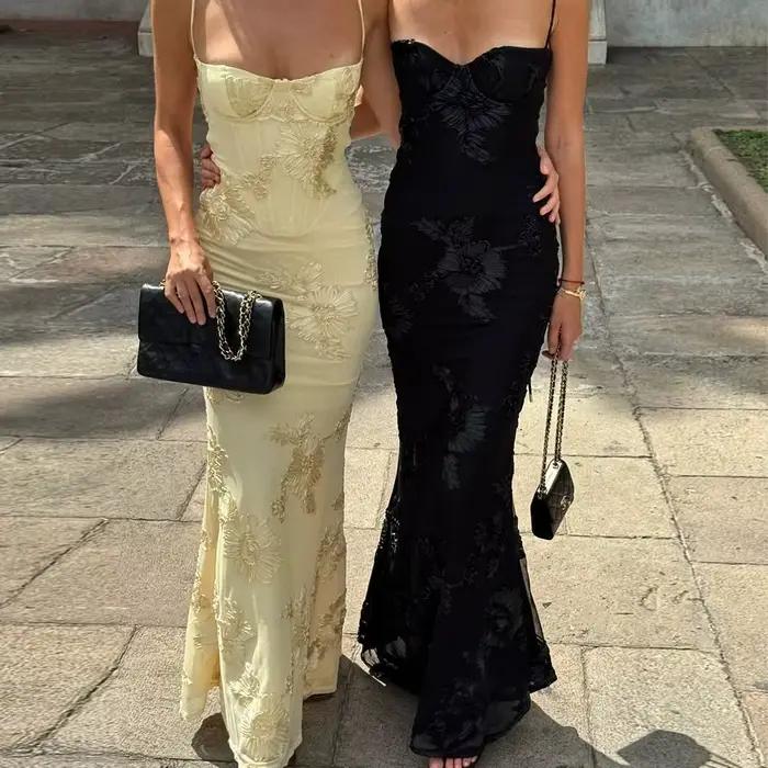 Camisole sexy Suninheart avec décolleté profond et motifs brodés pour femmes, élégante et polyvalente pour les occasions formelles et spéciales