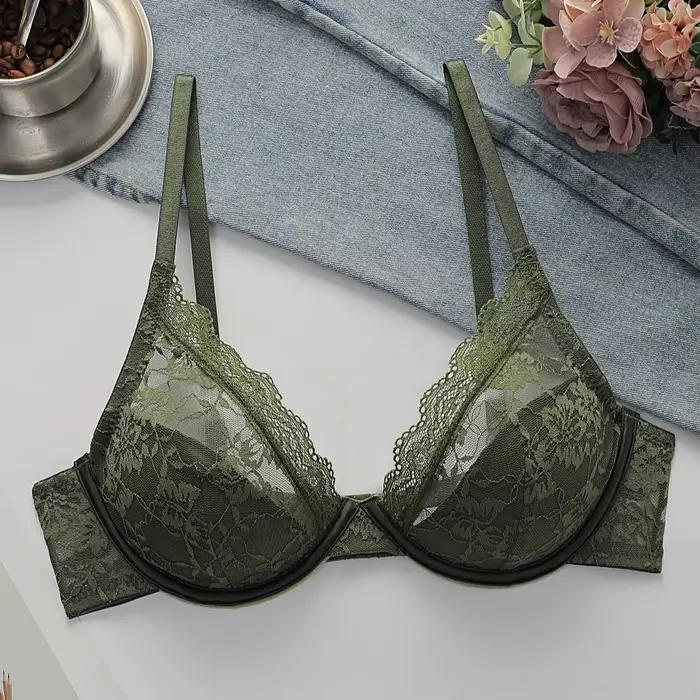 Sexy čipkovaná podprsenka s kvetinovým vzorom pre ženy