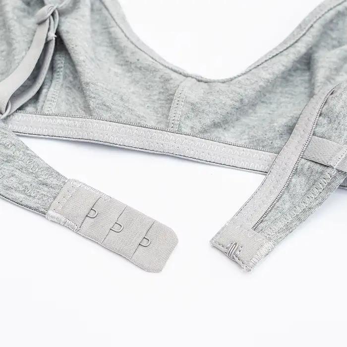 Soutien-gorge en coton pour femmes, sans fil, sans doublure, simple, sportif, quotidien, doux, confortable, respirant, pour femme, gris