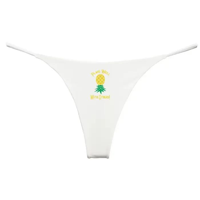 UPSIDE DOWN PINEAPPLE Sous-vêtements chauds en coton pour femme String à fines bretelles double couche pour femme Culotte féminine sans couture Cadeau pour elle