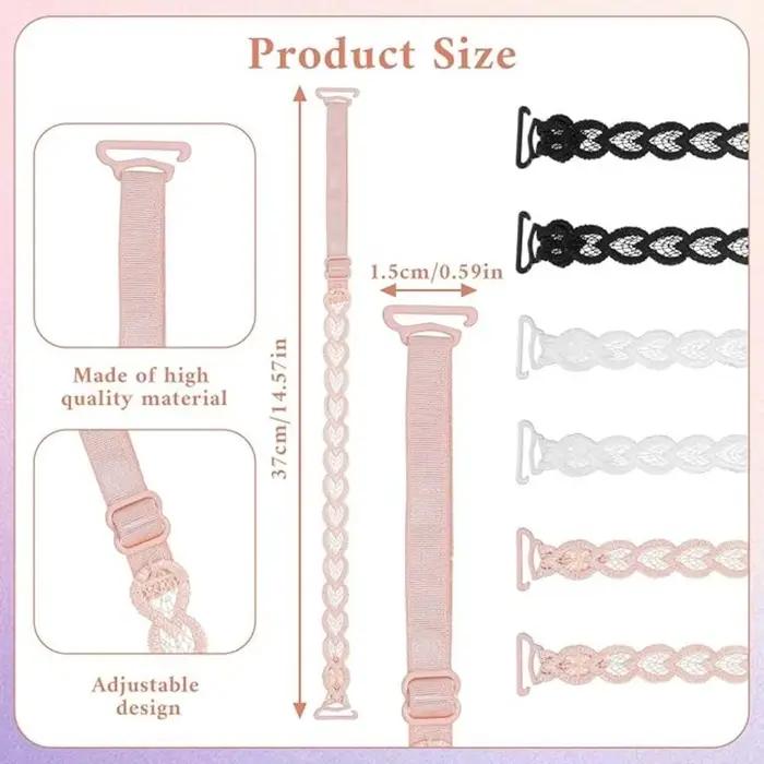 Nouvelles Bretelles de soutien-gorge amovibles en forme de cœur, en dentelle, antidérapantes, réglables, décoratives, de remplacement