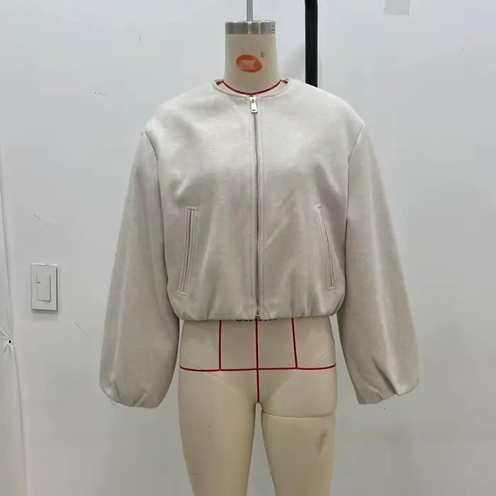 MUJER 2025 fleecová bomber bunda pre ženy mäkký zips dámska športová