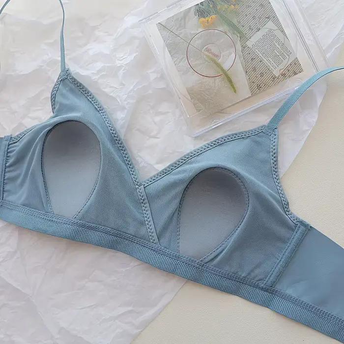 Soutien-gorge fin sans coussin de poitrine pour femme, lingerie en dentelle sexy, haut tubulaire à dos découpé, sous-vêtements pour femme, vêtements d'été, mode