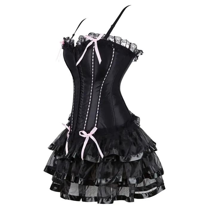 Ženský korzetové šaty, gotické bustier korzety s ramienkami