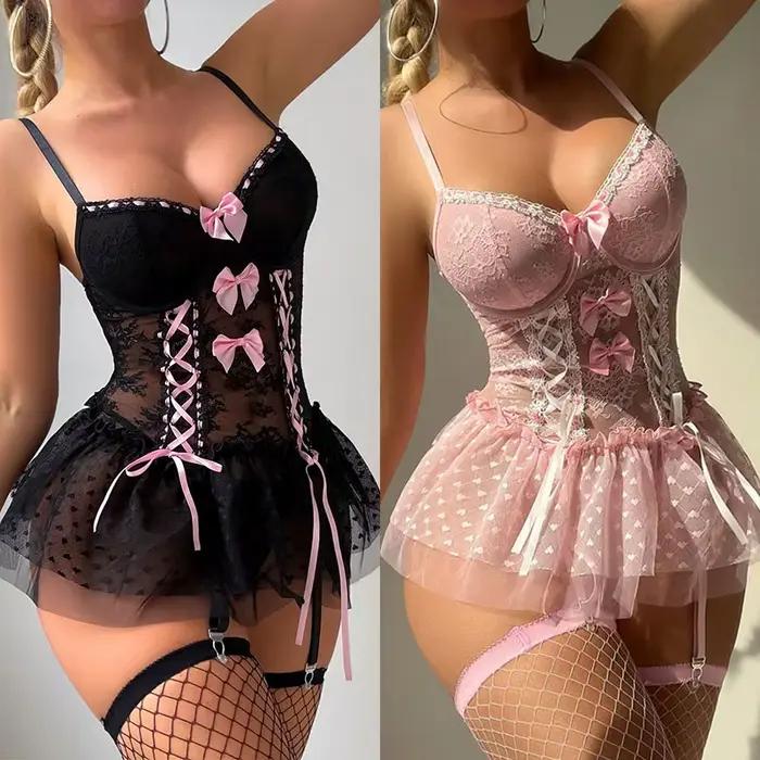 Ultra sexy jemný lingerie set s mašľou
