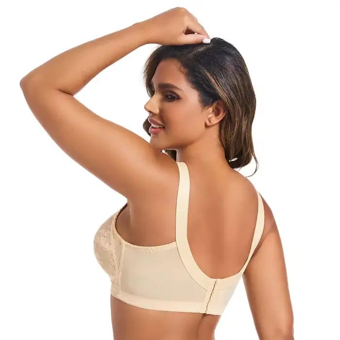 Soutien-gorge Ultra-fin non rembourré pour femmes, grand minimiseur, grande taille, en dentelle, Sexy, sans doublure, couverture complète, bretelles réglables sans fil, Lingerie