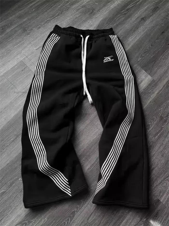 Y2k sivé voľnočasové nohavice Vintage funkčné taktické pre mužov a ženy Premium Jogging