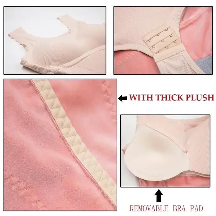 Body chaud pour femme, vêtement d'hiver épais, thermique, Compression abdominale, modelant le corps, avec soutiens-gorge