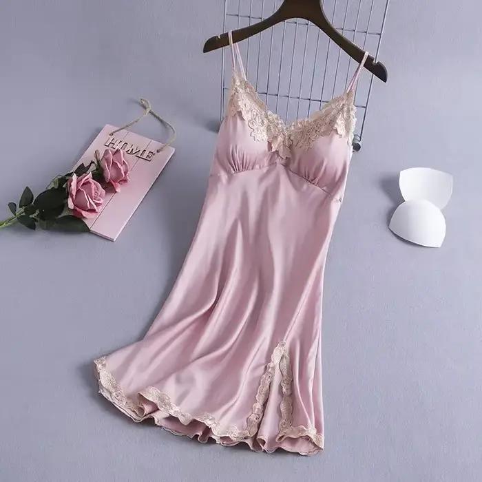 Sexy čipkované nočné oblečenie z ľadového hodvábu pre ženy