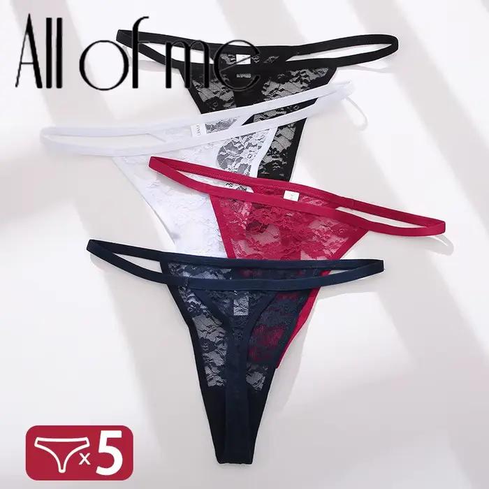 5 pièces/ensemble sous-vêtements pour femmes culottes en dentelle Lingerie florale femme culotte Sexy string string femme Pantys Perspective intimes