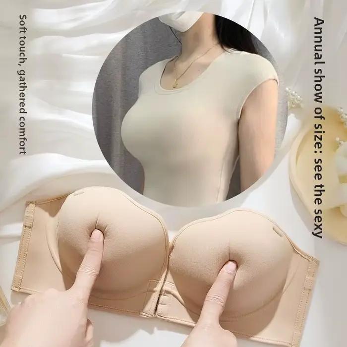 Push-up podprsenka bez ramienok s hrúbkou 12 cm s predným zapínaním na svadbu