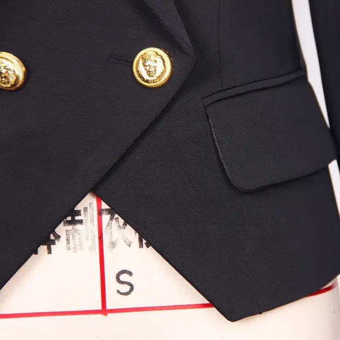 Blazer en coton et polyester pour femmes, coupe régulière, boutonnage double, style bureau dame, pour toutes les saisons