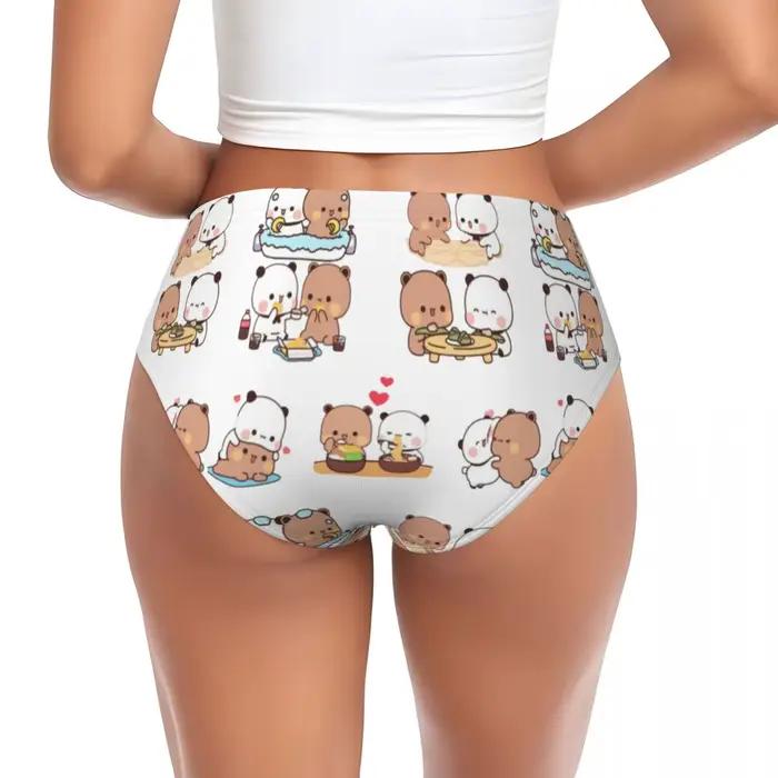 Culottes de couple Panda Bear et Brownie True Love Bubu Dudu pour femmes, sous-vêtements respirants, cadeaux de saint-valentin
