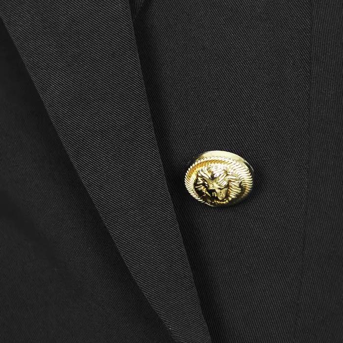 Blazer en coton et polyester pour femmes, coupe régulière, boutonnage double, style bureau dame, pour toutes les saisons
