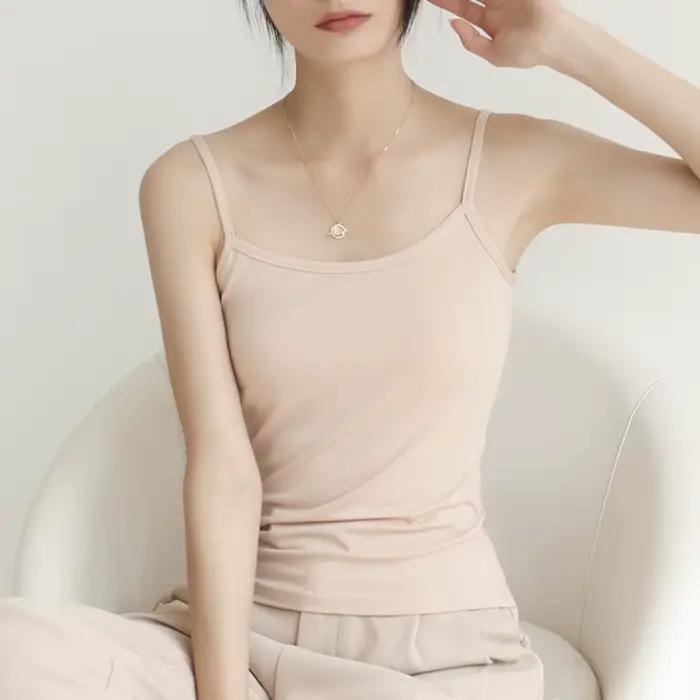 Top d'été sexy et respirant pour femme, camisole noire et blanche, couleur chair