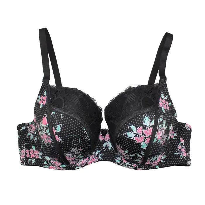 Soutien-gorge à armatures en dentelle, imprimé, Sexy, à la mode, Push-Up, bonnet 3/4, pour femmes, intimes, 36-46, grande taille, C-D-DD-DDD-E-F-G