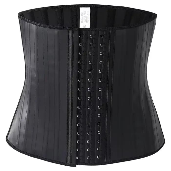Corset de sport et fitness en latex, gaine amincissante pour le ventre, ceinture en caoutchouc à surface plate, vêtement sculptant le corps, 25 baleines en acier, sous-vêtements homme femme
