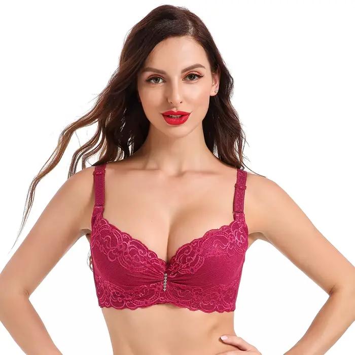 Podprsenka pre ženy väčšia veľkosť Super Push Up Bralette čipka intímna Lingerie Sexy spodná bielizeň s kosticami E teplá