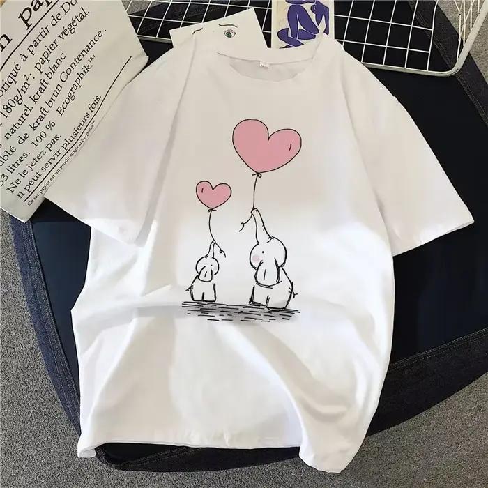 90. roky grafické rockové top tričko pre ženy Jednoduchý kreslený mačací T-shirt Harajuku Vintage