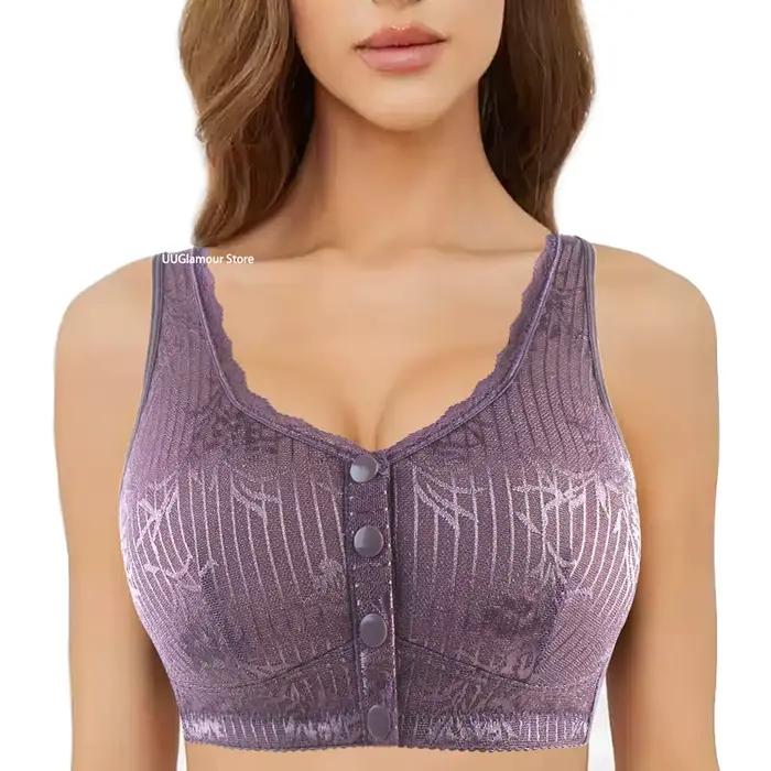 Soutien-gorge Push Up sans fil pour femmes, sous-vêtements confortables avec fermeture frontale, Lingerie quotidienne, grand buste, 52BCD, nouvelle collection 2023