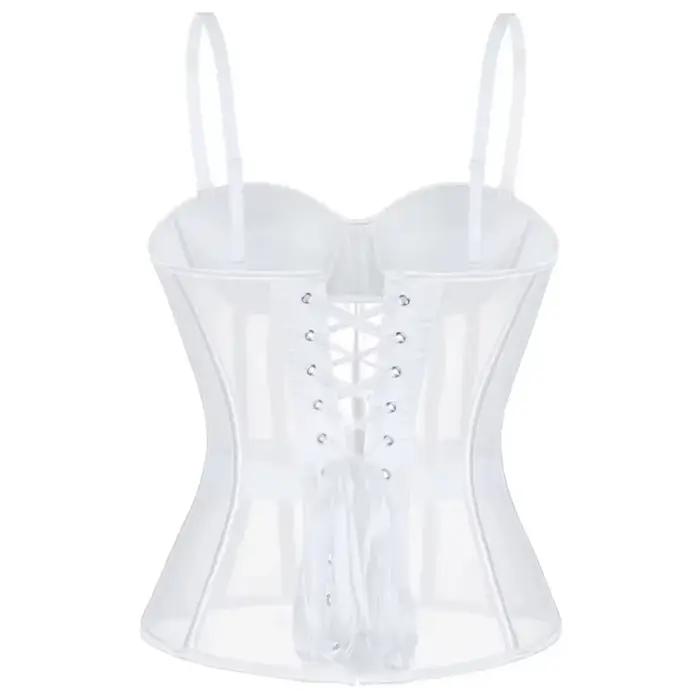 Corset surbuste avec soutien-gorge Korset femme bustier bustier sans bretelles haut maille femmes Lingerie noir blanc Lingerie Sexy
