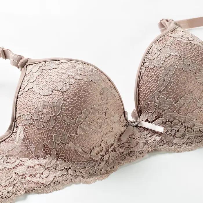 Lager – soutien-gorge en dentelle pour femmes, Lingerie Sexy, à armatures, en coton doublé, Floral, Bralette, grande taille, haut