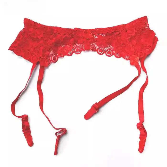 Porte-Jarretelles Réglable en Dentelle Florale Rétro pour Femme, Clips Arrière à Trois Rangées, Taille Basse, Lingerie, Sous-Vêtements de brev