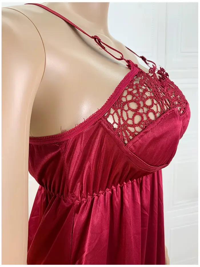Najnovšie africké ženy Sexy elegantná čipka výšivka pyžamo hodváb pohodlné