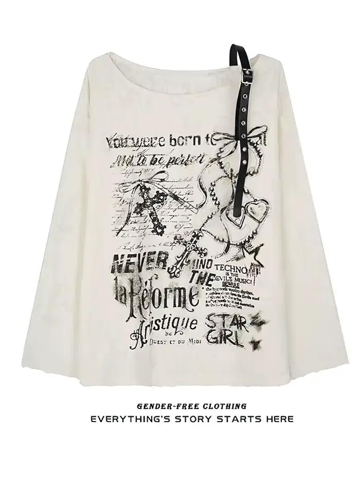 Haut Vintage Y2K Oversized Femme Manches Courtes Coupe Ample Occasions Spéciales