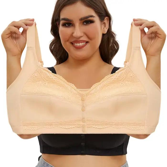A-G Cup femmes grande taille soutien-gorge fermeture avant Push Up sans fil brassière Sexy sans fil dentelle respirant Bralette sous-vêtements Lingerie