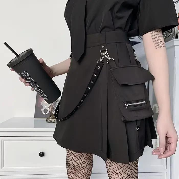 Čierna sukňa Harajuku Punk gotická