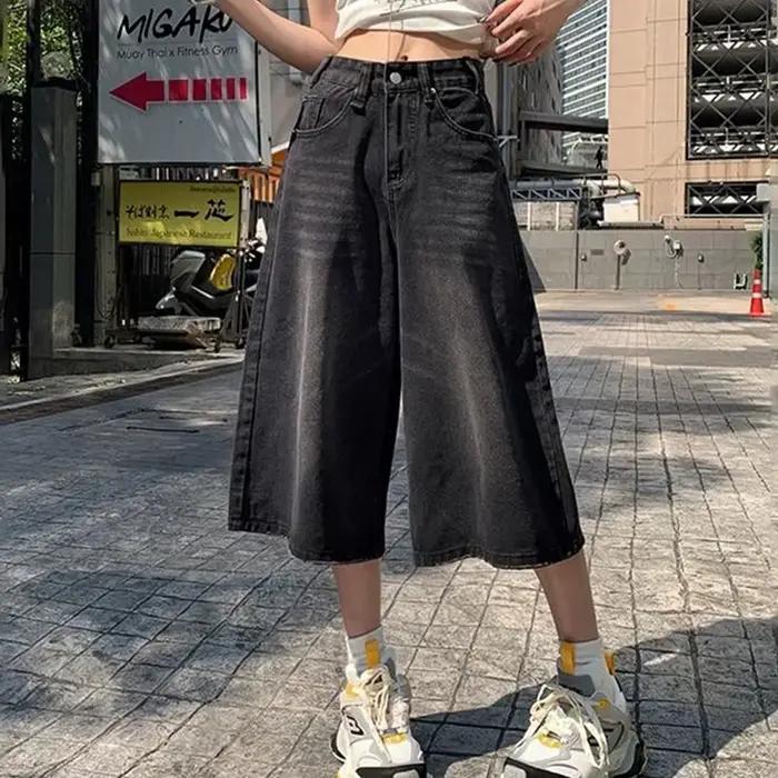 Jeans baggy vintage décontractés pour femmes, style américain, années 2000, couleurs rétro, confort moderne, idéal pour sorties et jours décontractés