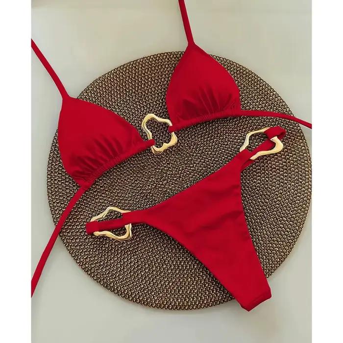 Nové sexy bikiny v jednofarebnom prevedení so šnurovaním a rozparkom