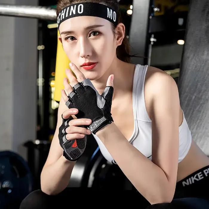Posilňovacie rukavice Fitness tréning bez prstov ženy muži kulturistika cvičenie športové
