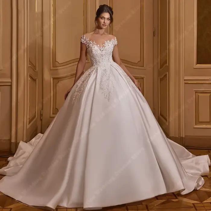 Robe de Mariée en Fibre Élégante, Sexy, Dos aux, Dentelle Appliques, Patients, Quelle que soit Rotte