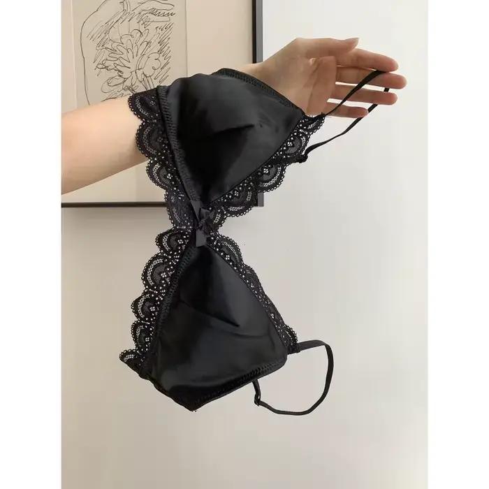 Soutien-gorge en dentelle à nœud en forme de triangle de style coréen pour femmes Petite poitrine So