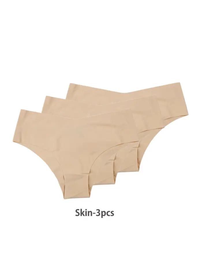Ensemble de 3 culottes sans couture pour femmes, sous-vêtements sexy respirants à taille basse, slip
