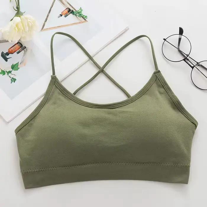 Femmes haut sangle croisée soutien-gorge de Sport mince Push Up Sport soutien-gorge Yoga gymnase hau