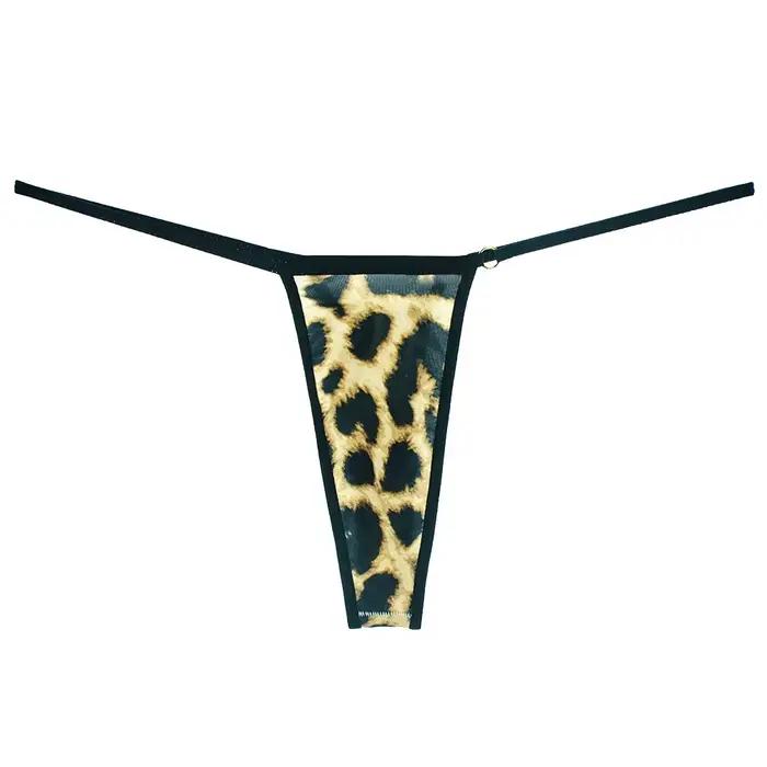 String à imprimé léopard pour femmes, sous-vêtements sexy, monocouche, sans couture, motif multiple,