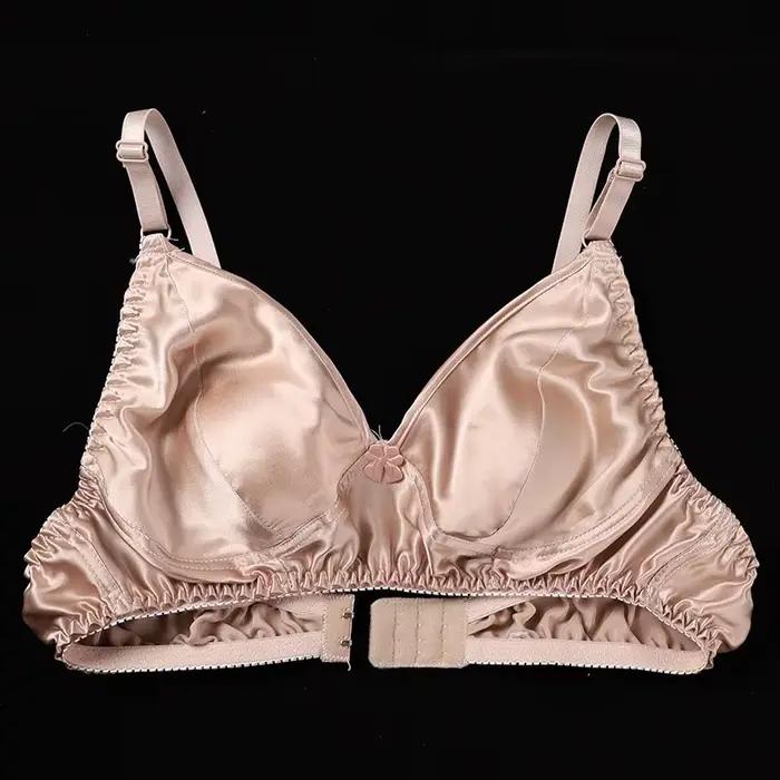 Soutien-gorge anti-choc 100% soie de mûrier, ultra-fin, grande taille, sans armature, oreilles de la