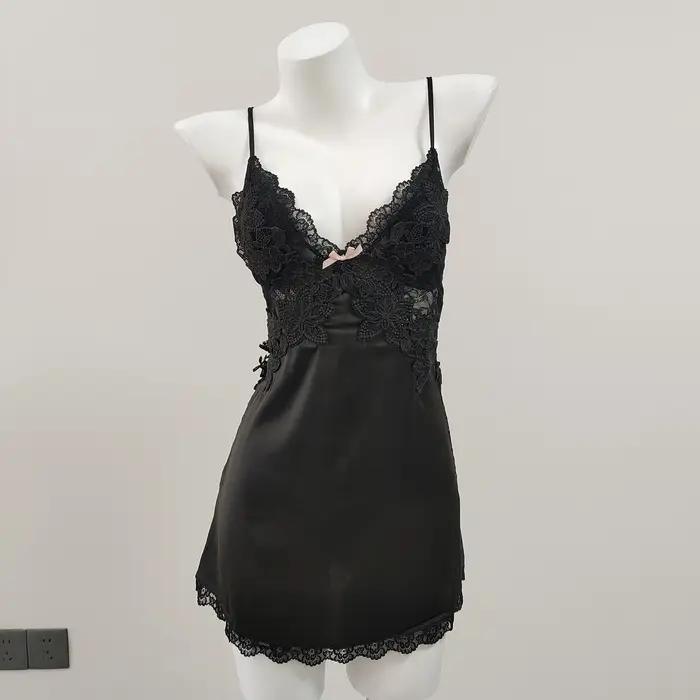 Chemise de nuit vintage pour femmes, vêtements de nuit sexy, section mince avec coussin de poitrine,