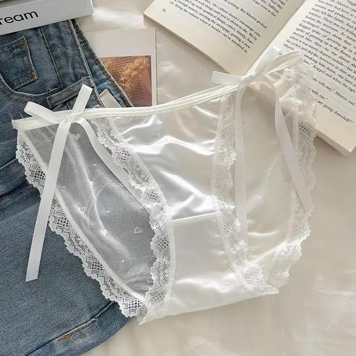 Culotte Japonaise Kawaii en Dentelle pour Fille, Sous-Vêtement Confortable en Coton, Lingerie Sexy L