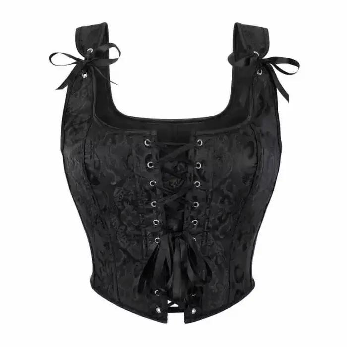 Corset Vintage pour femmes, haut court, débardeur gothique à lacets, Bustier désossé, bretelles, vêt