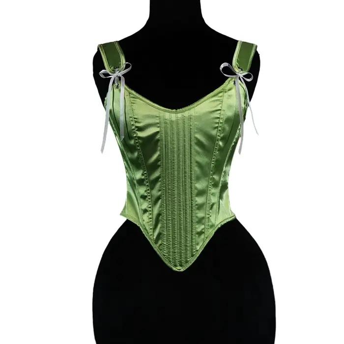 Femmes Corset cultures Bustier surbuste façonnant hauts Vintage palais corsages ajustement serré scè