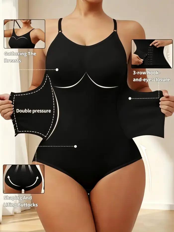 Body sculptant uni pour femme — Gaine amincissante ventre plat, compression abdominale double couche