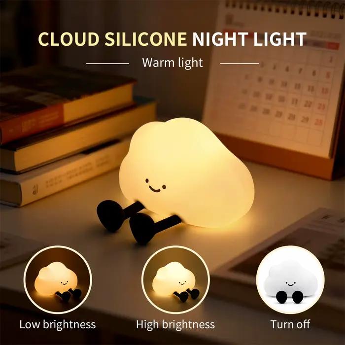 Veilleuse nuage, minuteur de sommeil tactile, lampe de chevet rechargeable, idéale pour la décoratio