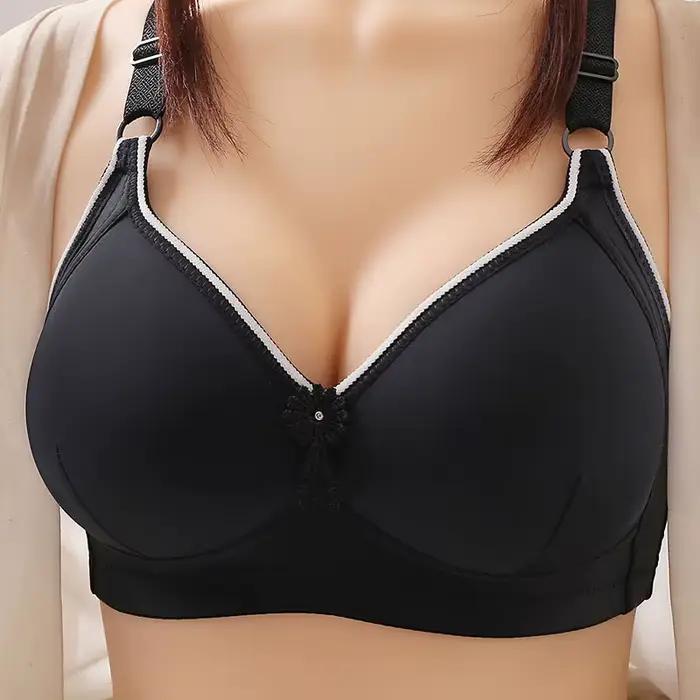 Soutien-gorge froncé confortable et lisse pour les mères d'âge moyen et âgées, sans anneau en acier,